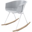 Olio Designs Tee Plastic Silver Frame Rocker in Cool Gray and Latte