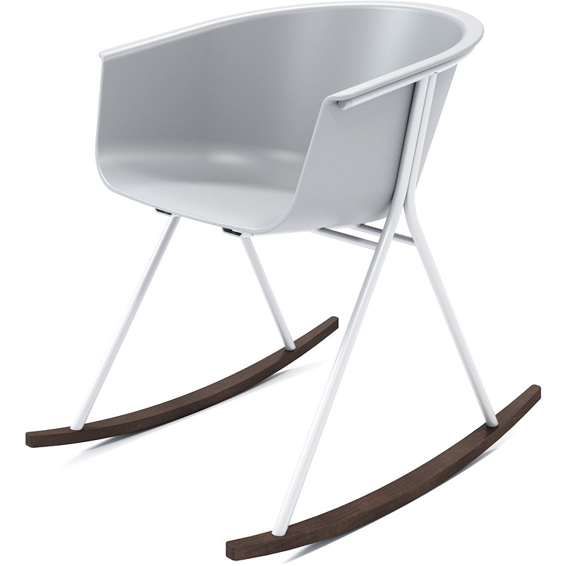 Olio Designs Tee Plastic Silver Frame Rocker in Cool Gray and Umber
