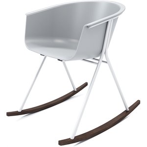 Olio Designs Tee Plastic Silver Frame Rocker in Cool Gray and Umber