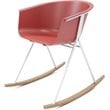 Olio Designs Tee Plastic Silver Frame Rocker in Coral and Latte