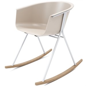 Olio Designs Tee Plastic Silver Frame Rocker in Moonbeam and Latte