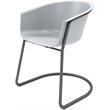 Olio Designs Tee Plastic Sled Base Arm Chair in Cool Gray and Black Coffee