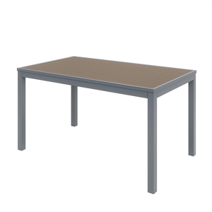 Olio Designs Ivy 32&quot x 55&quot Aluminum Patio Dining Table in Mocha and Silver
