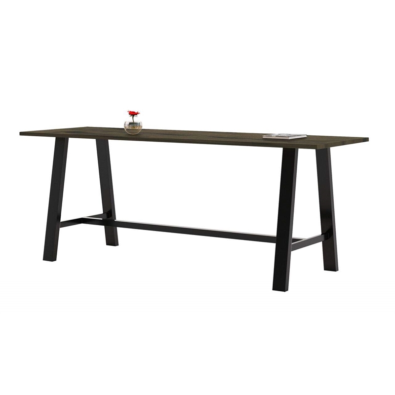 KFI Midtown 3' x 9' Wood Top Bar Height Conference Table in Barnwood