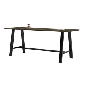 KFI Midtown 3' x 9' Wood Top Bar Height Conference Table in Barnwood