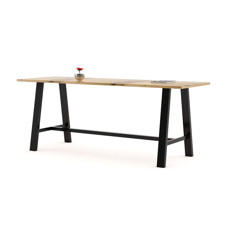 KFI Midtown 3' x 9' Wood Top Bar Height Conference Table in Natural