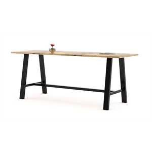 KFI Midtown 3' x 9' Wood Top Bar Height Conference Table in Natural