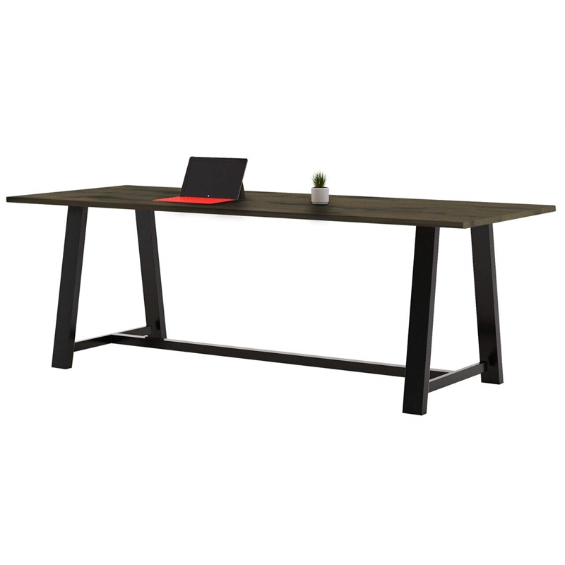 KFI Midtown 3' x 10' Wood Top Counter Height Conference Table in Barnwood