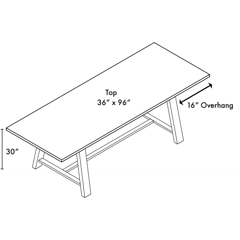KFI Midtown 3' x 8' Wood Top Standard Height Conference Table in Natural