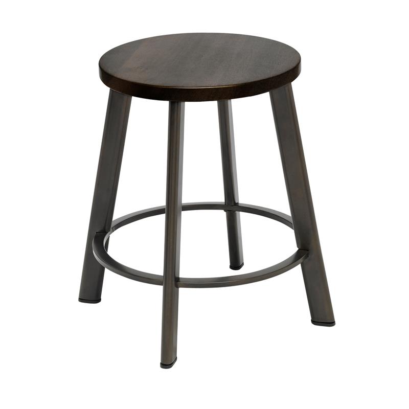 KFI Metro 18in H Stool - Espresso Wood Seat