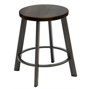 KFI Metro 18in H Stool - Espresso Wood Seat