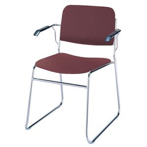 kfi 311 stacking chair - red burgundy fabric