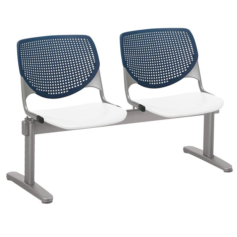 KFI KOOL 2 Seats Reception Bench - Navy Backs - White Seats