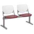 KFI KOOL 2 Seats Reception Bench - White Backs - Burgundy Seats