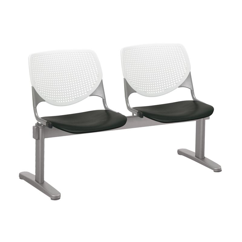 KFI KOOL 2 Seats Reception Bench - White Backs - Black Seats