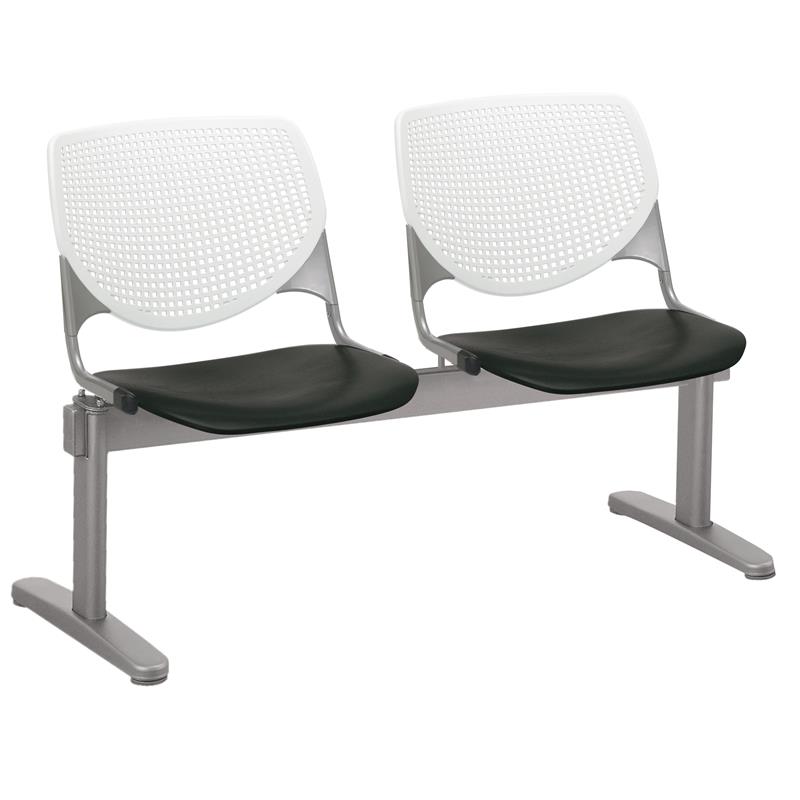 KFI KOOL 2 Seats Reception Bench - White Backs - Black Seats
