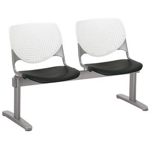 KFI KOOL 2 Seats Reception Bench - White Backs - Black Seats