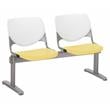 KFI KOOL 2 Seats Reception Bench - White Backs - Yellow Seats