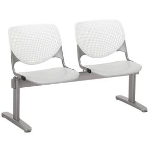 KFI KOOL 2 Seats Reception Bench - White Backs - Light Gray Seats