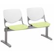 KFI KOOL 2 Seats Reception Bench - White Backs - Lime Green Seats