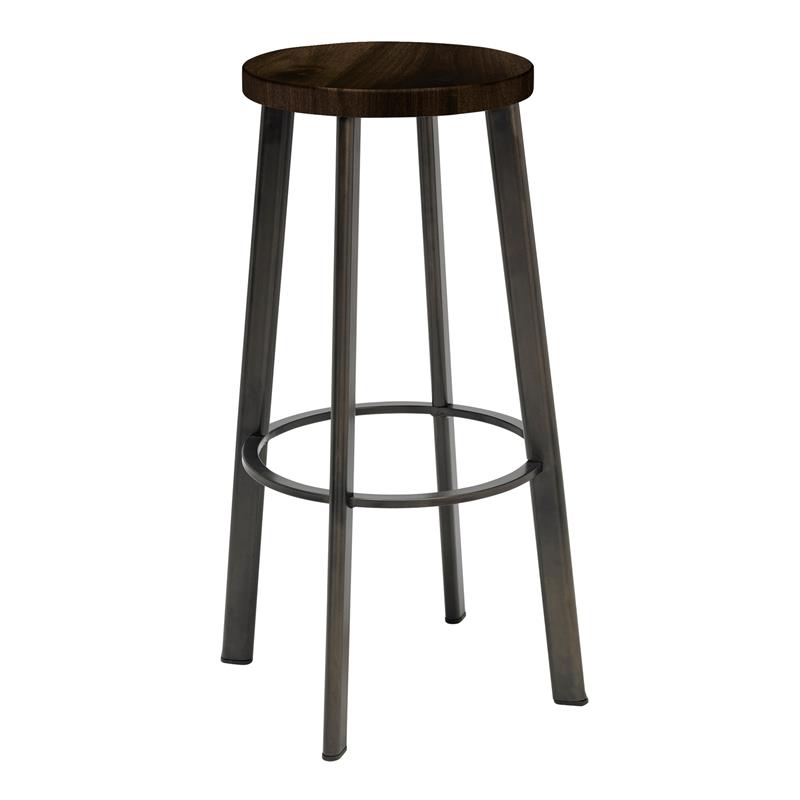 KFI Metro Barstool - 30in H - Espresso Wood Seat