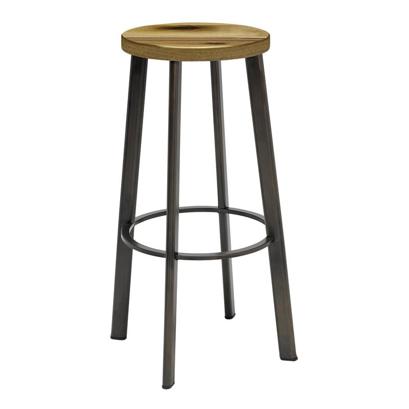 KFI Metro Barstool - 30in H - Natural Wood Seat
