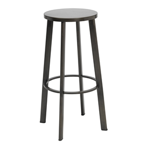 KFI Metro Barstool - 30in H - Steel(Silver) Seat