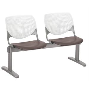 KFI KOOL 2 Seats Reception Bench - White Backs - Brownstone Seats