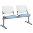 KFI KOOL 2 Seats Reception Bench - White Backs - Sky Blue Seats