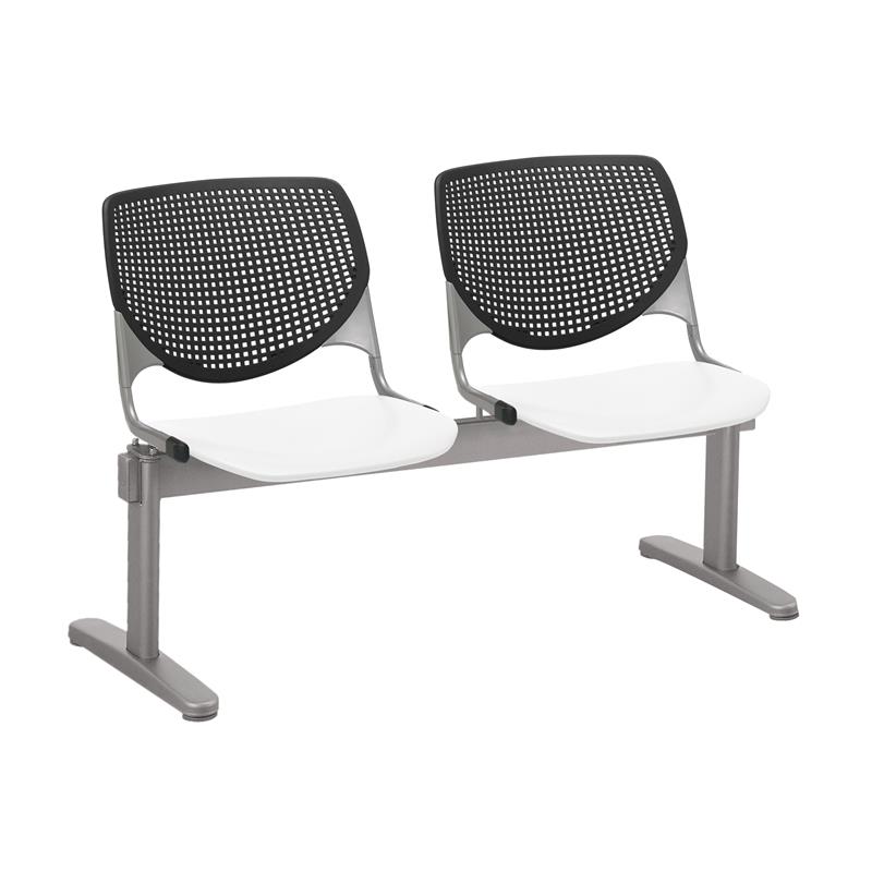 KFI KOOL 2 Seats Reception Bench - Black Backs - White Seats