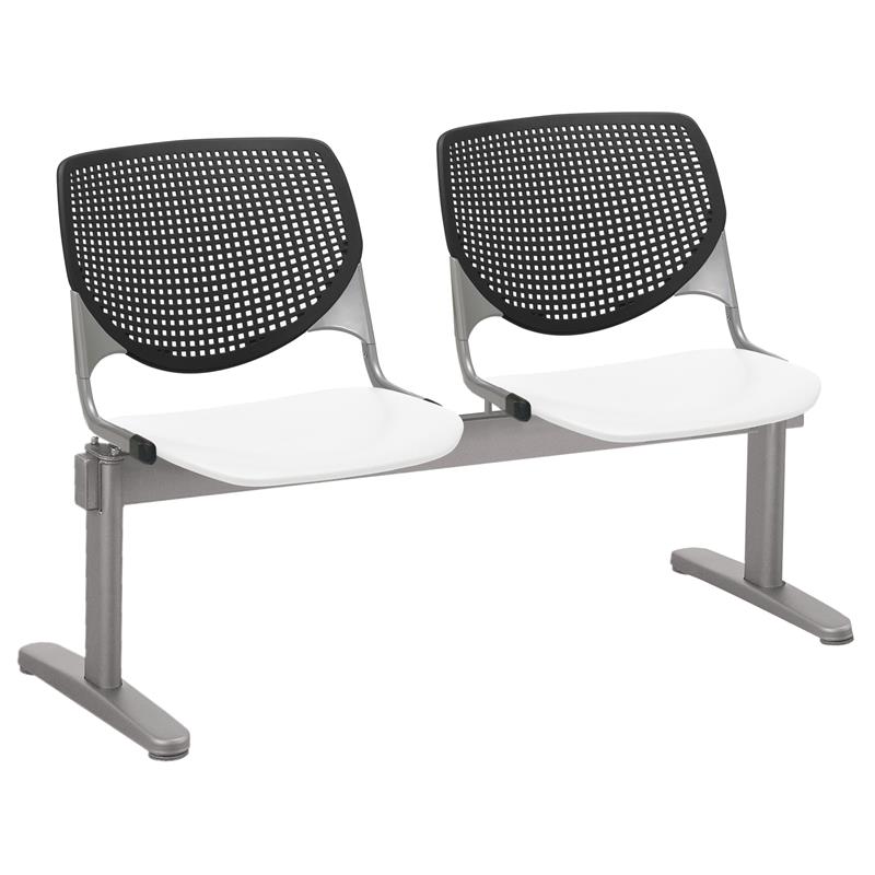 KFI KOOL 2 Seats Reception Bench - Black Backs - White Seats