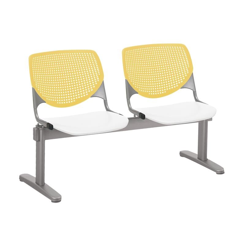 KFI KOOL 2 Seats Reception Bench - Yellow Backs - White Seats