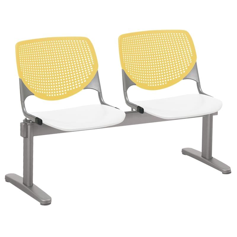 KFI KOOL 2 Seats Reception Bench - Yellow Backs - White Seats