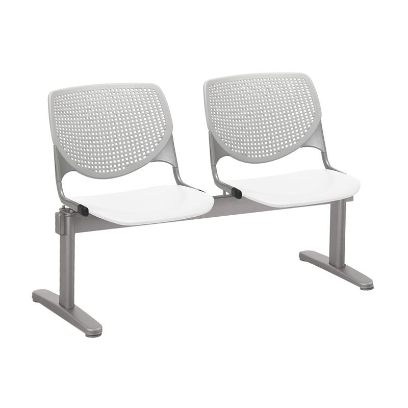 KFI KOOL 2 Seats Reception Bench - Light Gray Backs - White Seats