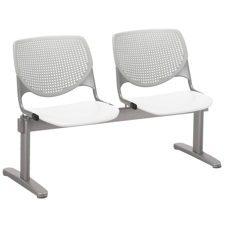 KFI KOOL 2 Seats Reception Bench - Light Gray Backs - White Seats