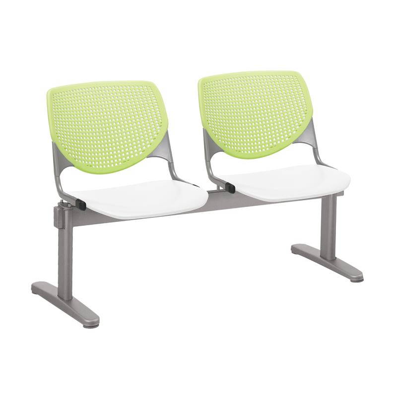 KFI KOOL 2 Seats Reception Bench - Lime Green Backs - White Seats