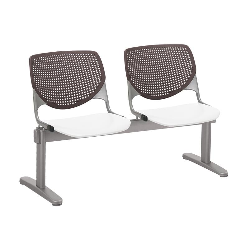 KFI KOOL 2 Seats Reception Bench - Brownstone Backs - White Seats