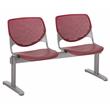 KFI KOOL Polyurethane 2 Seats Reception Bench in Burgundy Red