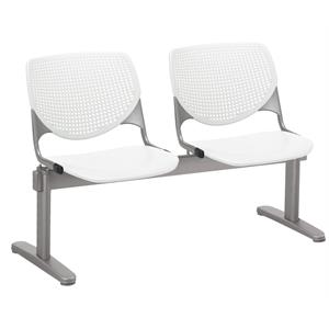 KFI KOOL Polyurethane 2 Seats Reception Bench in Gray/White Finish