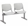 KFI KOOL Polyurethane Fabric 2 Seats Reception Bench in Light Gray Finish