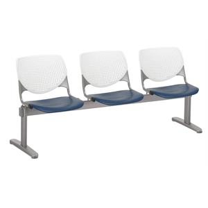 KFI KOOL 3 Seats Reception Bench - White Backs - Navy Seats