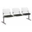 KFI KOOL Polyurethane 3 Seats Reception Bench in White/Black