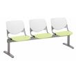 KFI KOOL Polyurethane 3 Seats Reception Bench in White/Lime Green