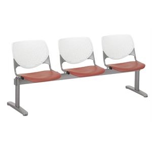 KFI KOOL 3 Seats Reception Bench - White Backs - Coral Seats