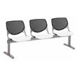 KFI KOOL Polyurethane 3 Seats Reception Bench in Black/White