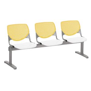KFI KOOL 3 Seats Reception Bench - Yellow Backs - White Seats