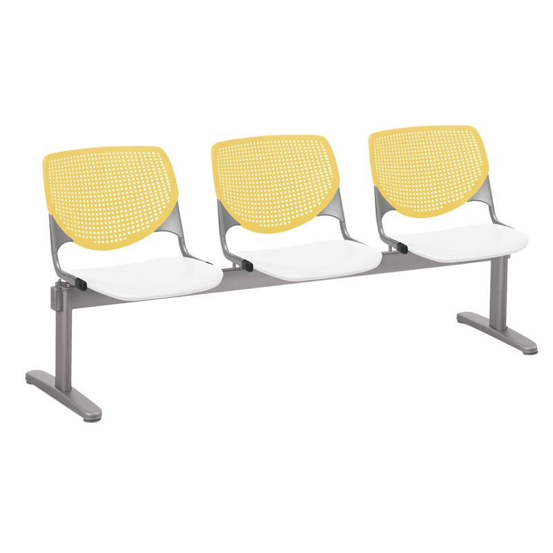 KFI KOOL 3 Seats Reception Bench - Yellow Backs - White Seats