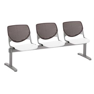 KFI KOOL Polyurethane 3 Seats Reception Bench in Brownstone/White