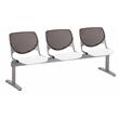 KFI KOOL Polyurethane 3 Seats Reception Bench in Brownstone/White