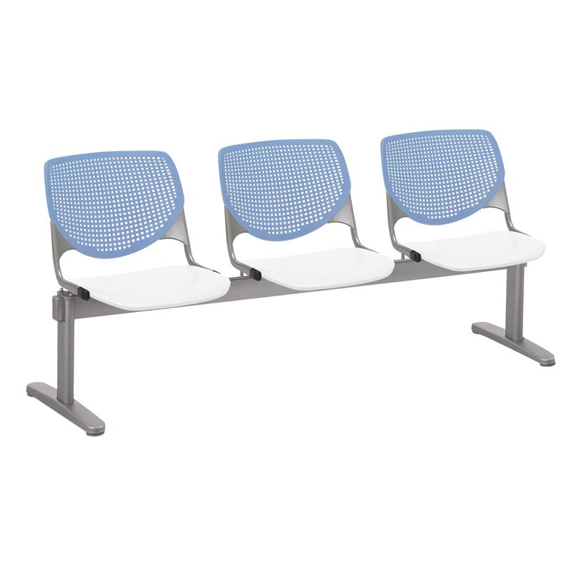 KFI KOOL 3 Seats Reception Bench - Peri Blue Backs - White Seats